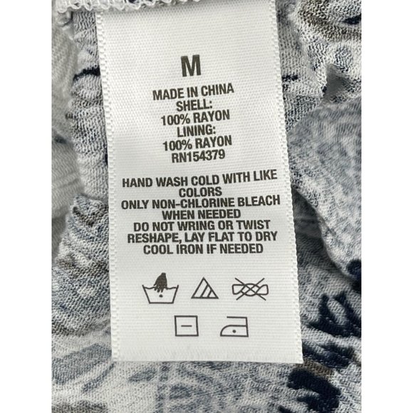 Aeropostale Women's Blue White Floral Sleeveless Knit Tunic Top Shirt Medium - Picture 9 of 12